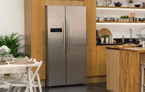 Tall Fridge Freezer In Steel Finish