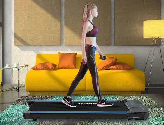 Woman On Gearstone Under-Desk Treadmill