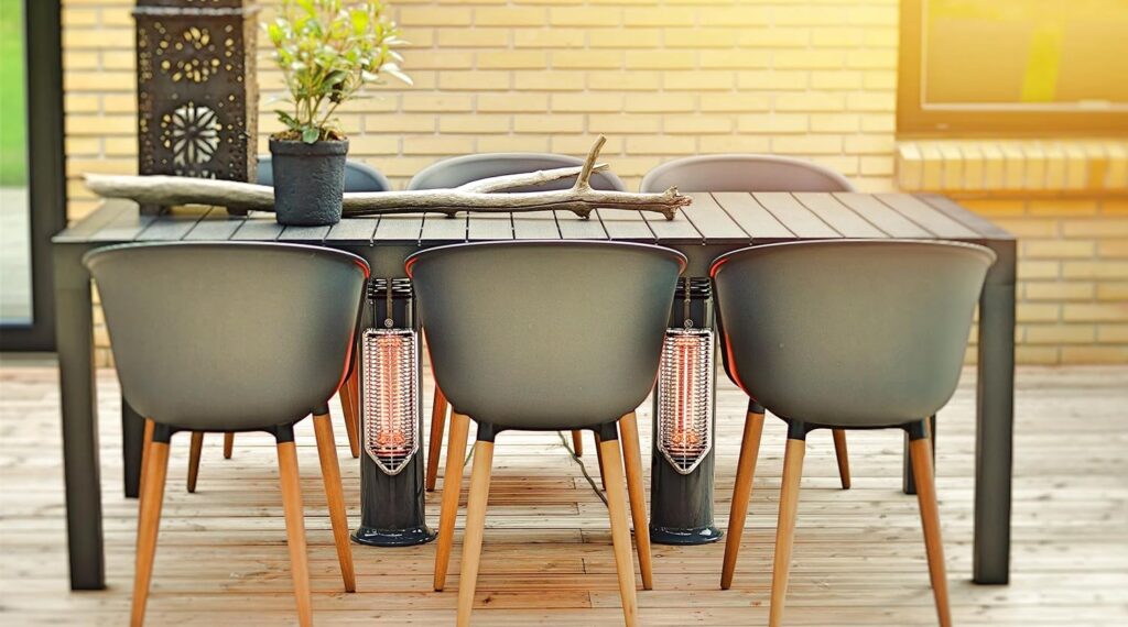 Mensa Electric Patio Heater Under Table