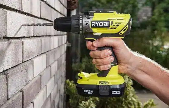 Yellow Ryobi Cordless Combi Drill