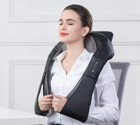 Black Cordless Neck Back and Shoulder Massager