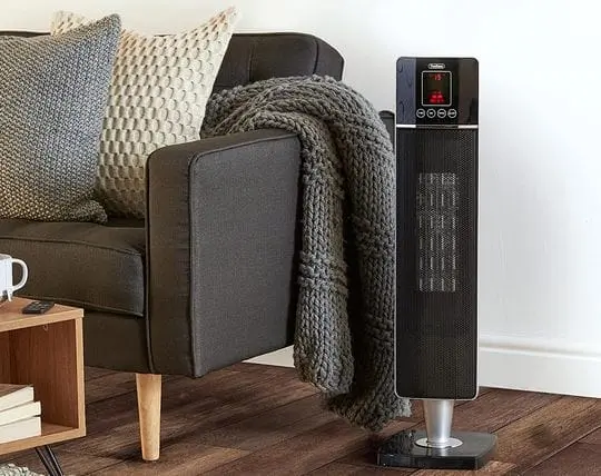 VonHaus Tower Fan Heater In Black