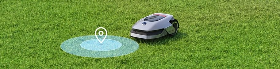 Robot Mower Checking Radius In Garden