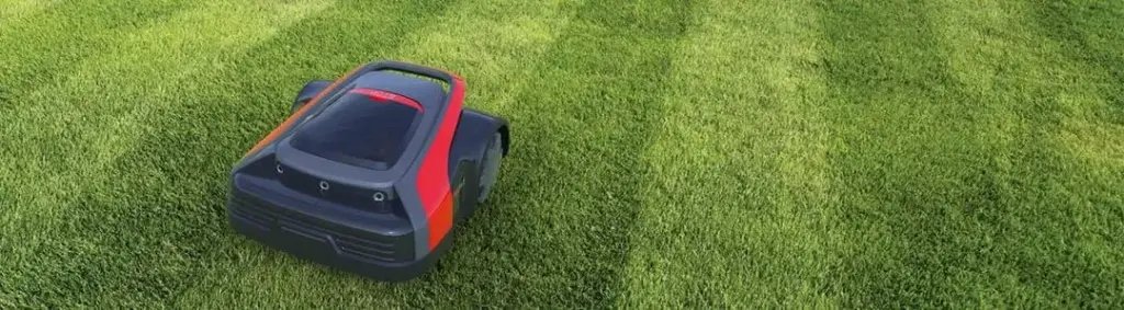 Striped Lawn Robot Mower Working