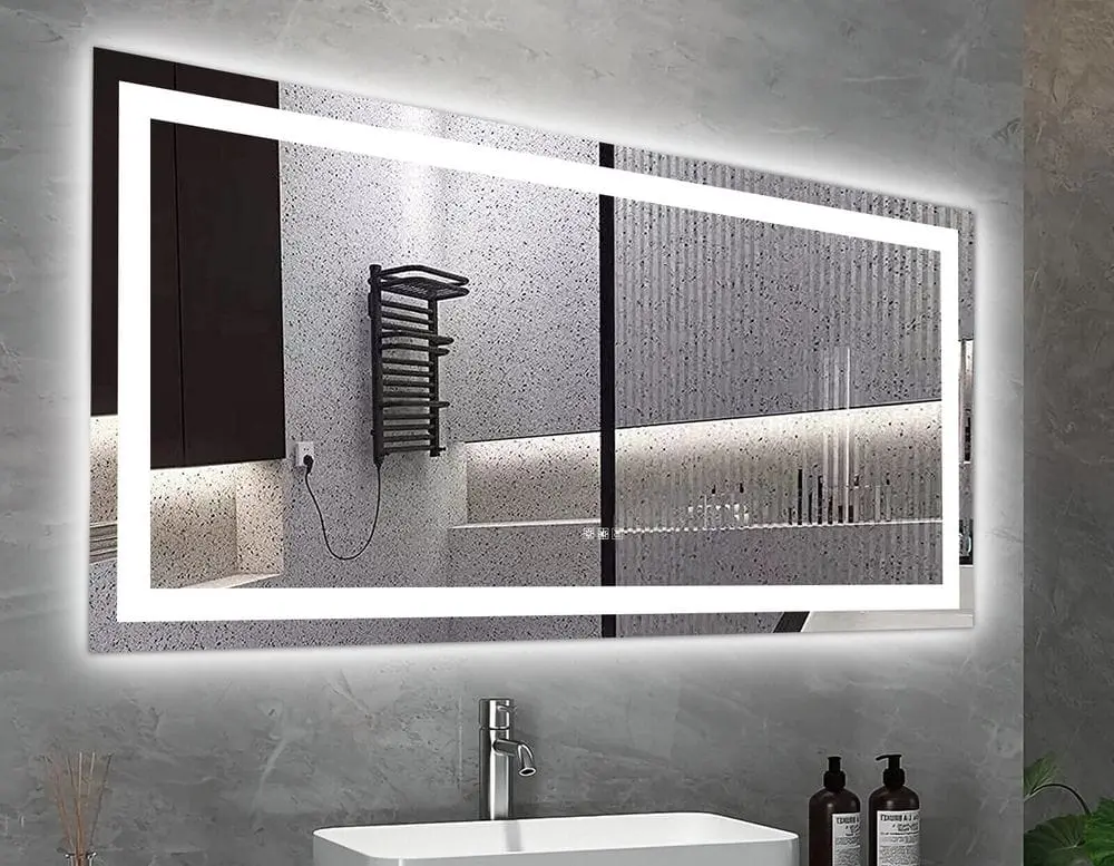 Smart White LED Mirror In Bathroom