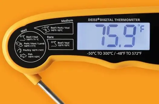 DEISS PRO Food Thermometer With Reading On Screen