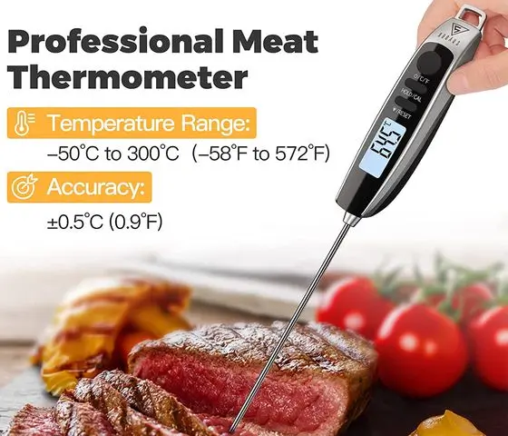 Doqaus Digital Food Meat Thermometer On Steak