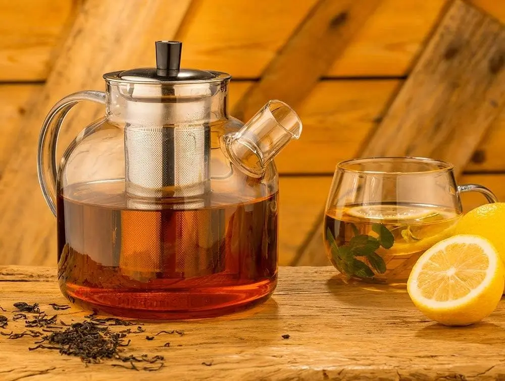 Ehugos Glass Teapot With Infuser And Lemons