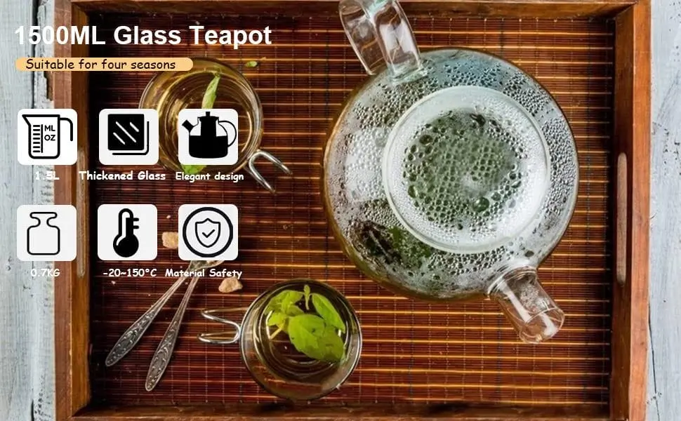 Ehugos Glass Teapot With Infuser From Above