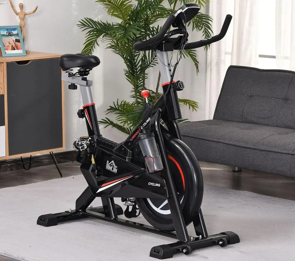 Homcom Stationary Exercise Bike In Black