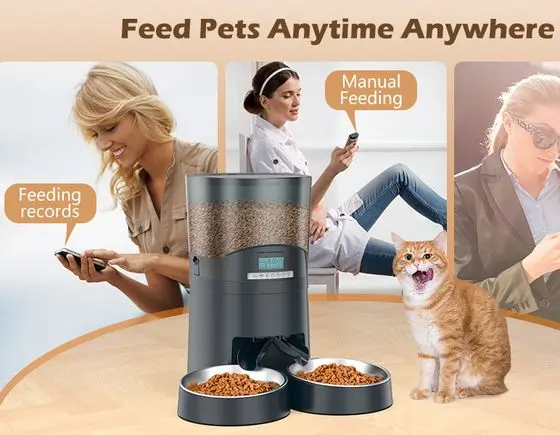 HoneyGuaridan Dual Bowl WiFi Pet Feeder Station