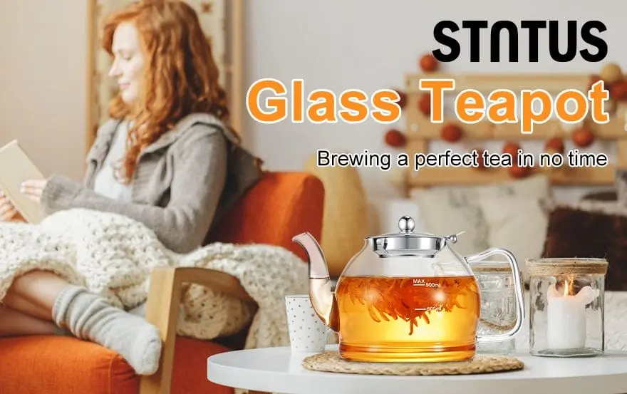 Stntus Clear Glass Teapot In Kitchen