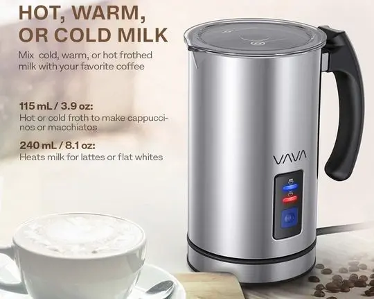 VAVA Electric Milk Frother In Steel