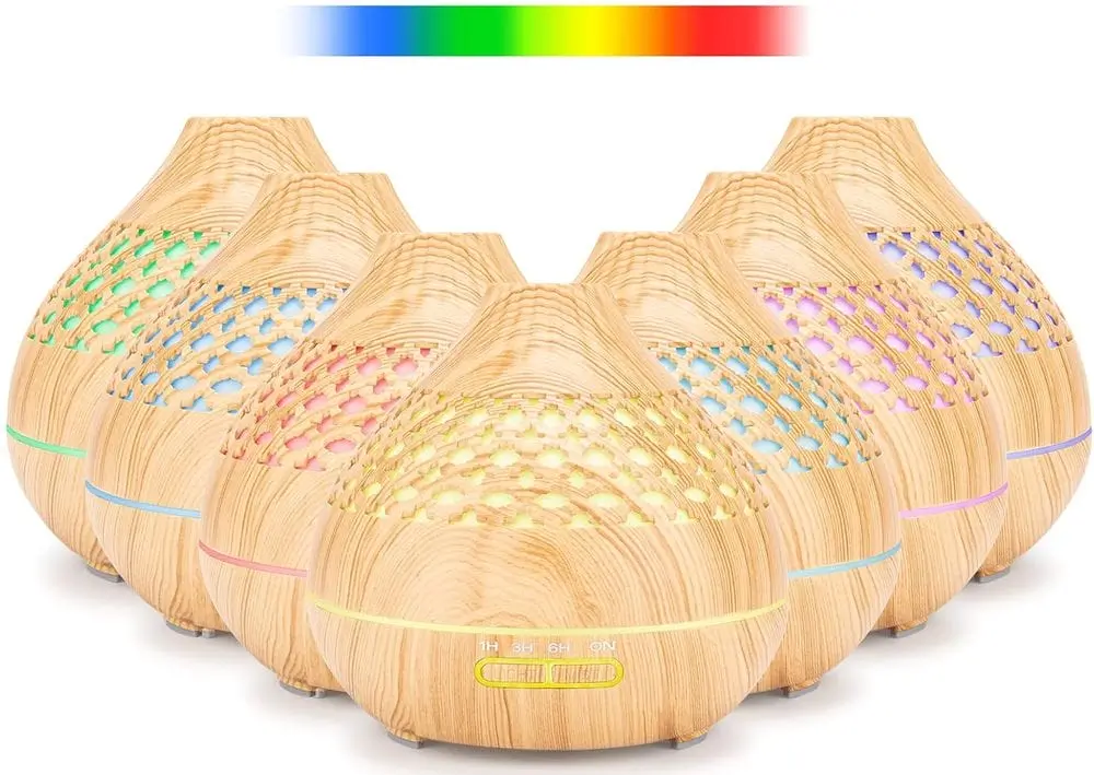 Zoeson Wood Essential Oil Diffuser Rainbow