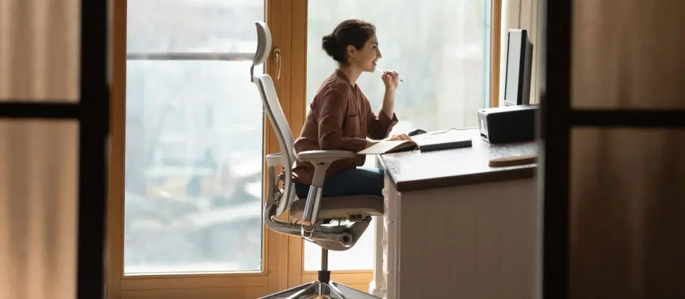 Woman On Swivel PC Chair