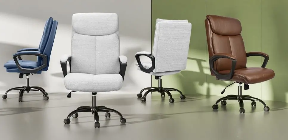 BaseTBL Swivel Desk Chairs On Wood