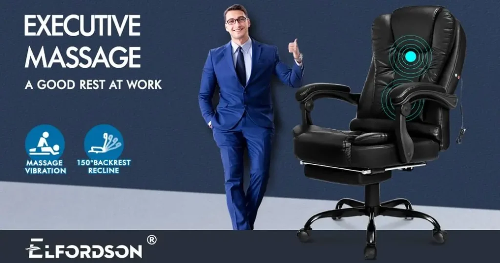 Elfordson Ergonomic Swivel Office Chair In Black