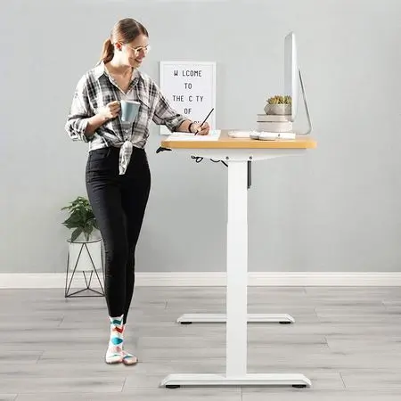 Hiron Stand Desk In White