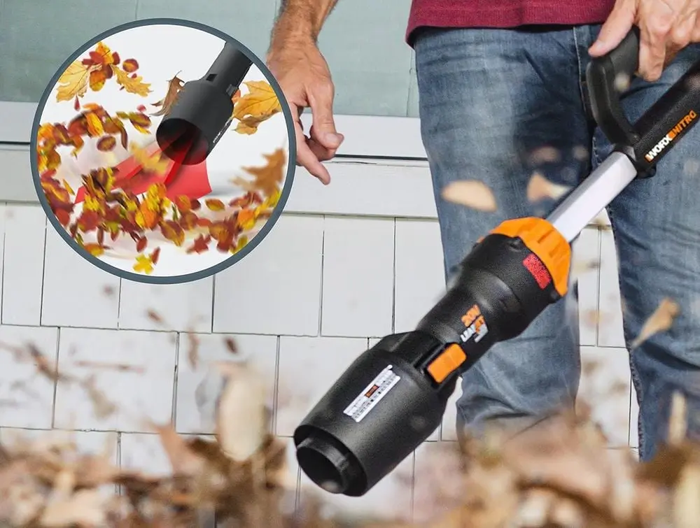 WORX Electric Leaf Blower On Lawn