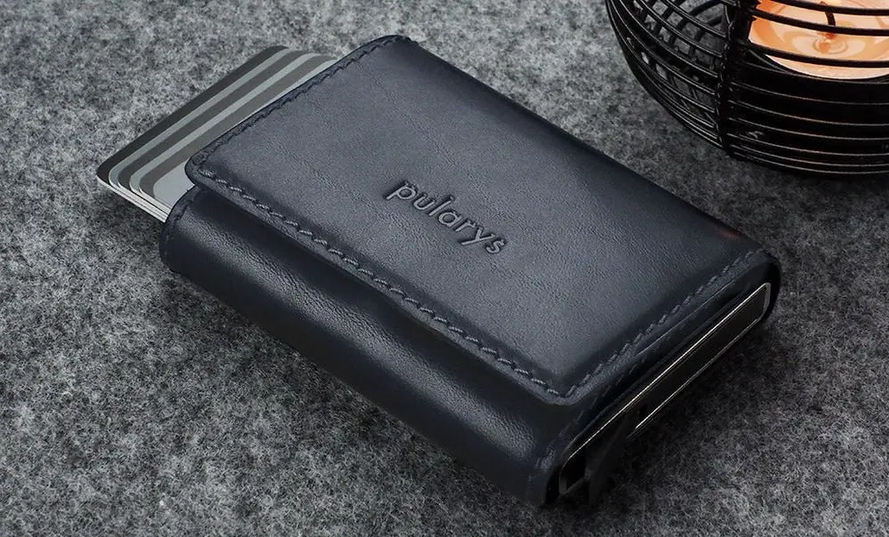 Black Security Wallet Card Holder On Desk