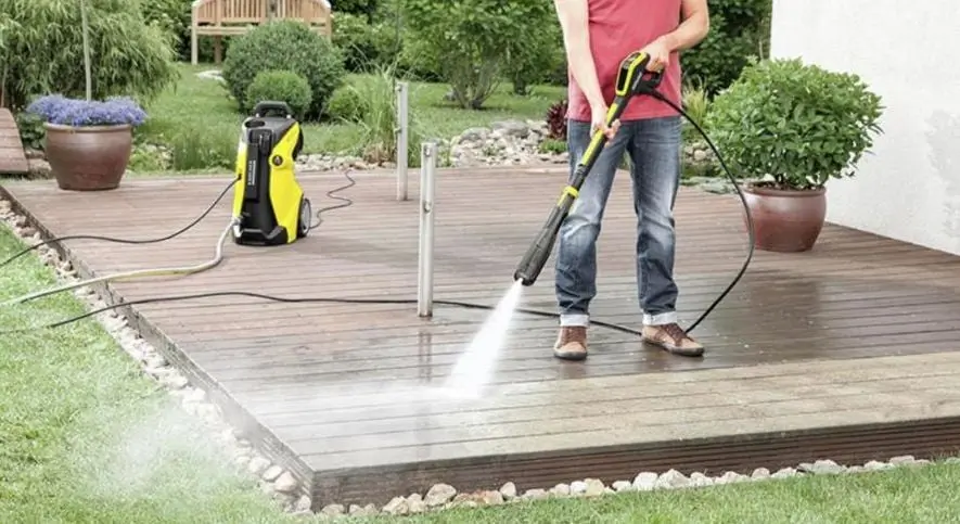 Electric Pressure Washer On Deck