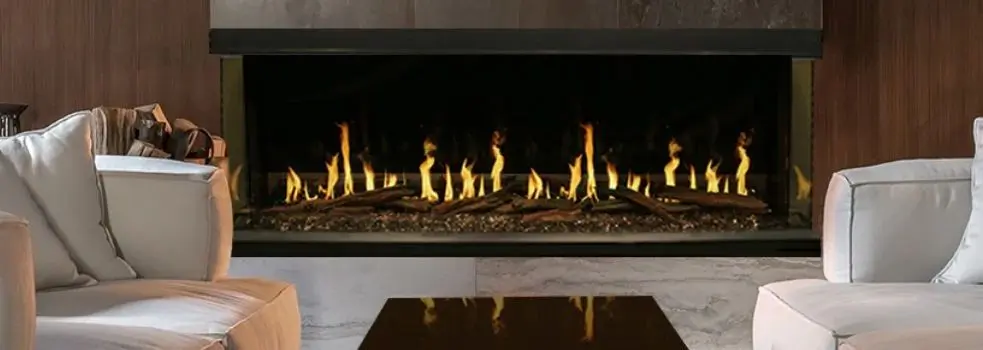 Electric Log Effect Fire Surround Brown