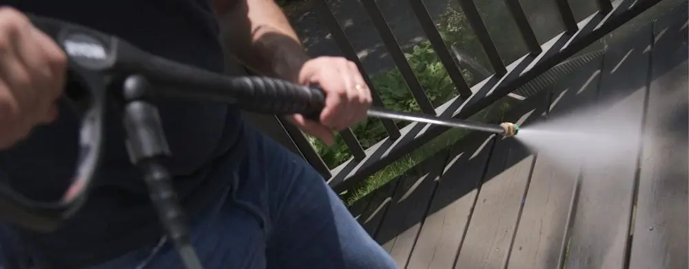 Portable High Pressure Power Washer On Wood