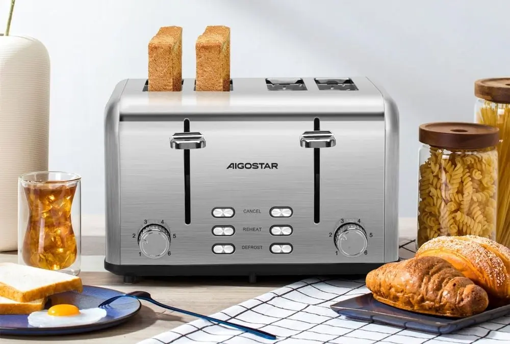 Aigostar 4 Slice Long Slot Toaster Settings