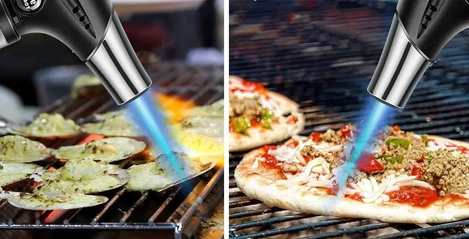 Camonti Mini Kitchen Blow Torch On A Pizza