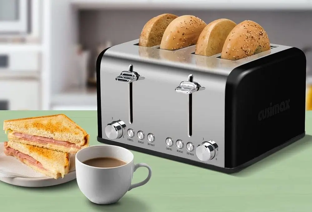 CUSIMAX Stainless Steel Toaster In Kitchen