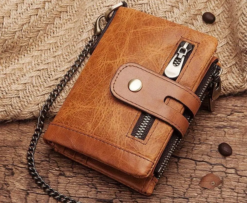 Halovie Mens RFID Wallet Brown