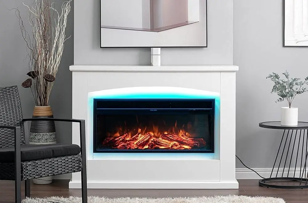 Inmozata Electric Fireplace Surround Blue LED