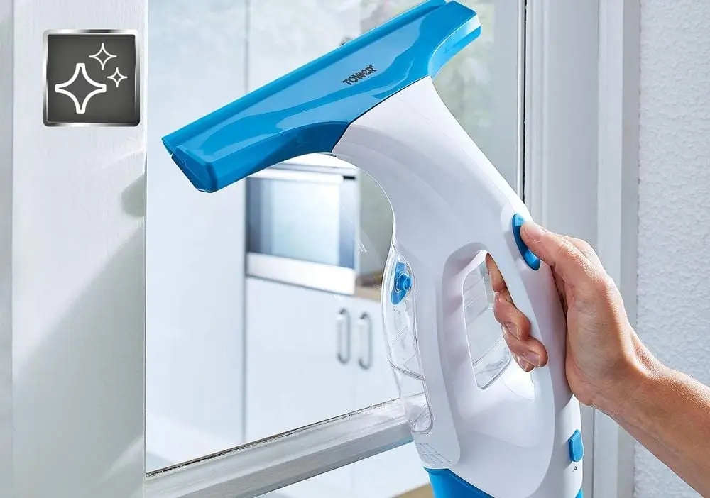 Tower Rechargeable Window Hoover In Bathroom