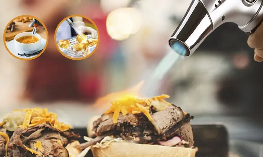 Woputne Chefs Culinary Blow Torch On Meat