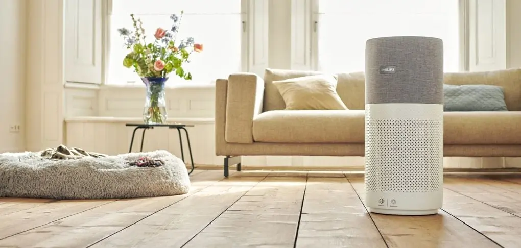 Air Purifier For Dust Removal On Wooden Floor