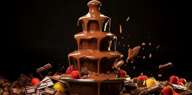 Chocolate Fountain Machine With Fruit