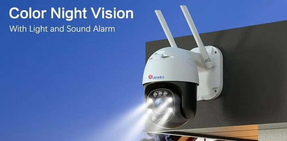 Night Vision PTZ CCTV Camera White