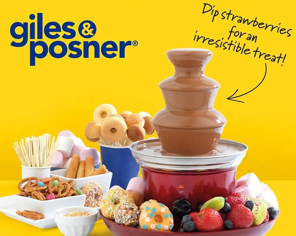 Giles & Posner Chocolate Fountain Fondue With Fruit