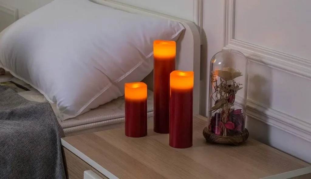 Hausware Tall LED Candles In Red