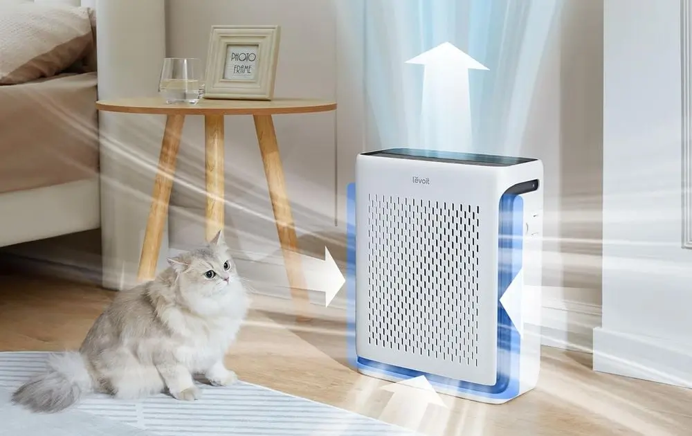 Levoit Smart House Purifier In White On Floor