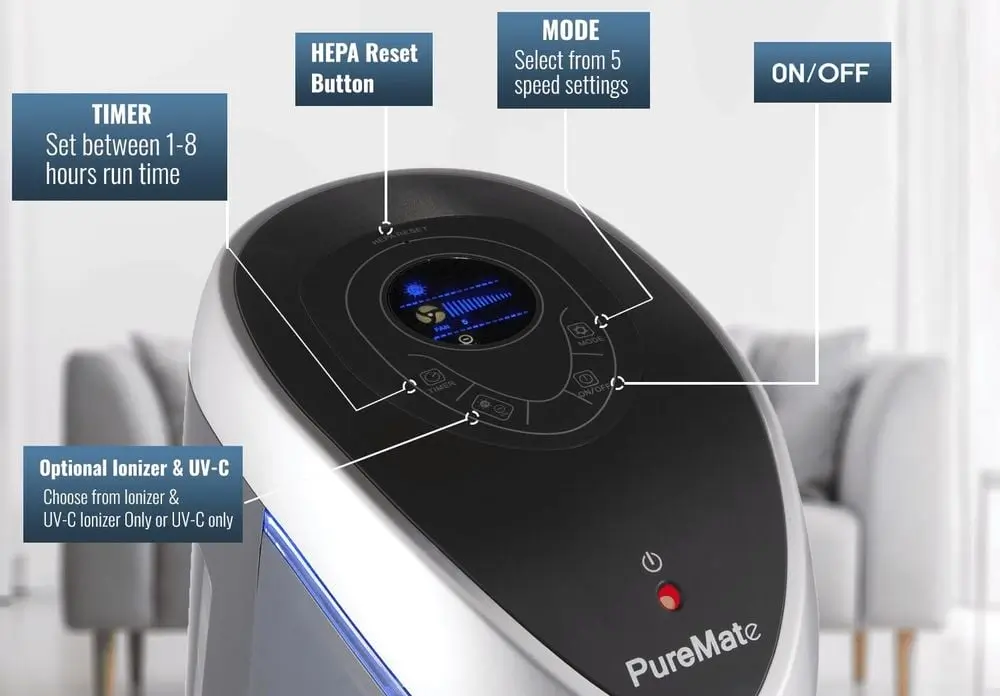 Puremate Home Air Purifier Settings