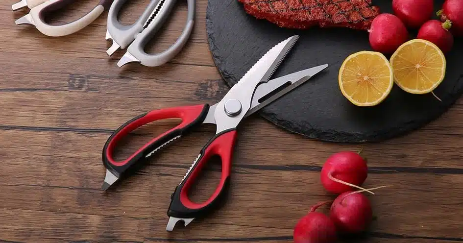 Steel Kitchen Scissors In Red Black