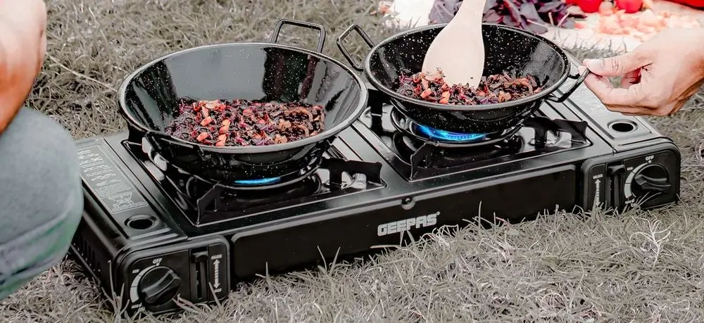 Camping Cook Stove On Grass