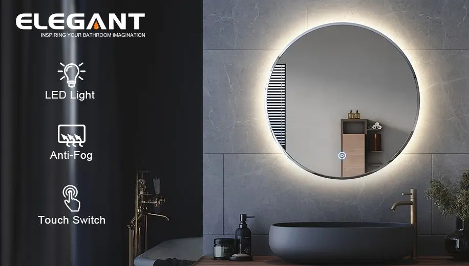 Elegant Round Bath MakeUp Mirror